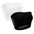 thumbnail image 3 of Tbopshirt 2 Pack Strapless Bras for Women Bandeau Bra No Padding Seamless Wireless Push Up Bra Ruched Front Breathable Mesh Side Comfort Tube Top Basic Bralette Top, 3 of 9