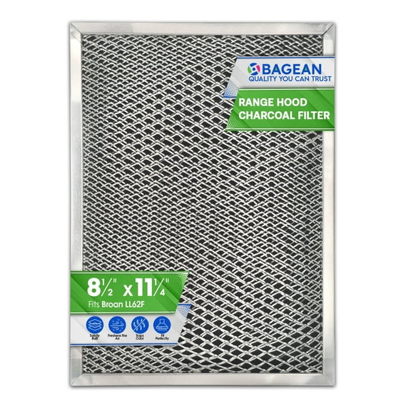 Stove Hood Vent Filter 8.50" x 11.25" for LL62F Combo Charcoal Grease Filter - Ductless Broan Range Hood Filter Replacement - Metal Mesh Filters Grease and Carbon Freshens Kitchen Stove Air (1-Pack)
