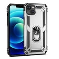 thumbnail image 3 of Compatible with iPhone 13 Case,with 360 Ring Holder Kickstand Card case, Armor Military Grade Protection Hybrid Silicone TPU PC Rugged Case, Magnetic with Car Mount Phone Cover,Silver, 3 of 8