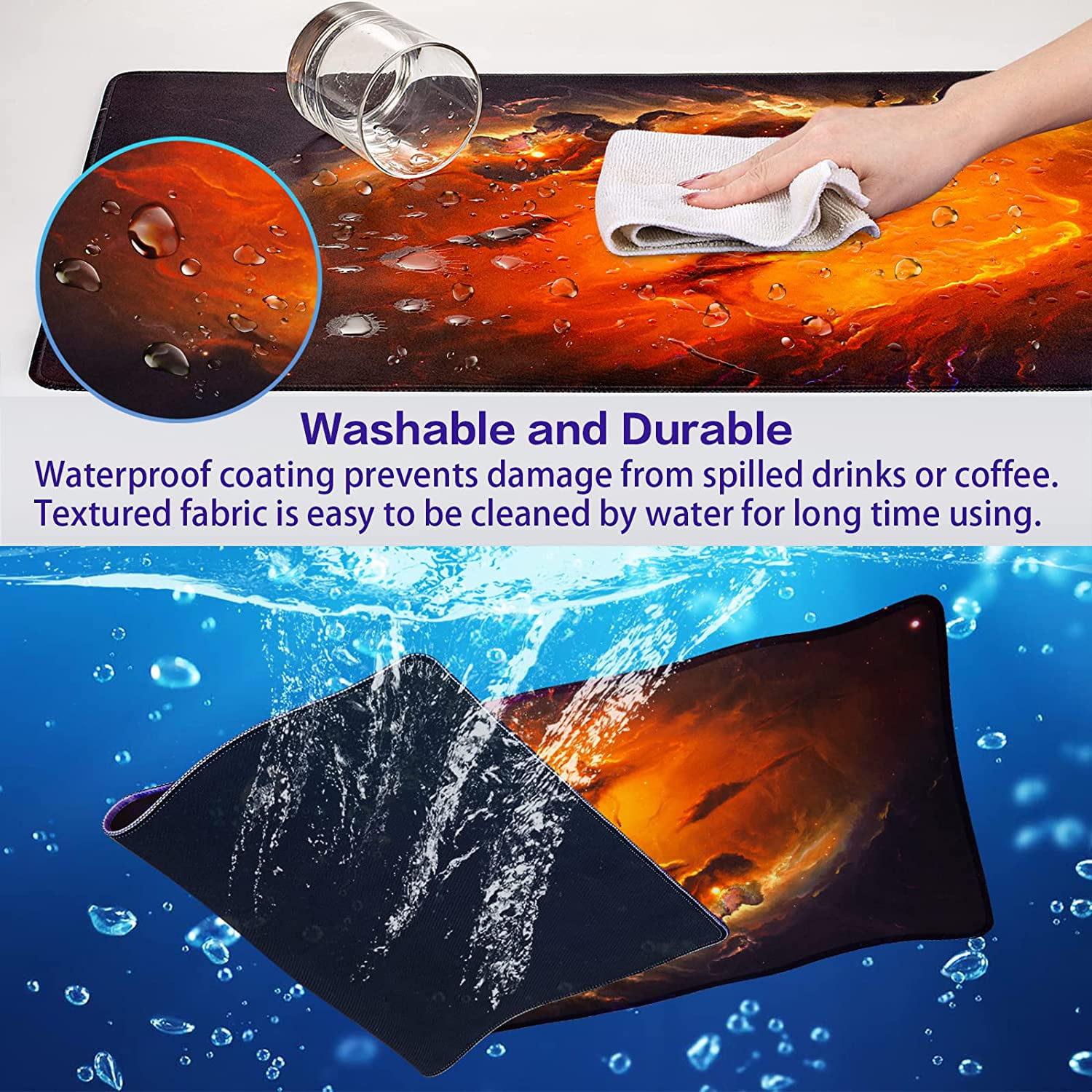 Gaming Mouse Pad, Large Extended Mouse Pad Big Computer Mousepad for Home Office Gaming Work 31.5x15.7inch