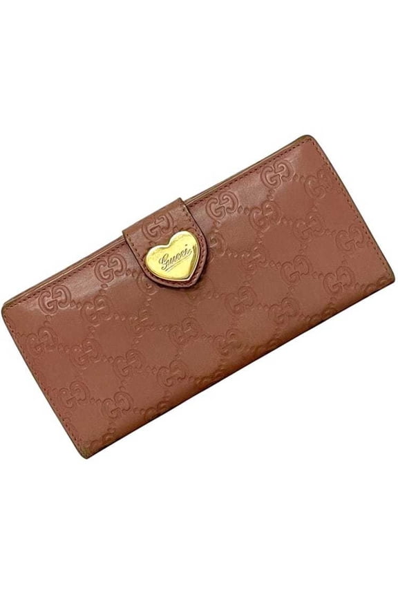 Pre-Owned Gucci bifold long wallet ec-24369, pink striped 203550 leather 2091, GUCCI... (Good)