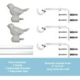 thumbnail image 6 of Urbanest 3/4-inch Cute Bird Designer Decorative Adjustable Window Treatment Curtain Single Rod Set, Heavy Duty, Gilded White with Gold, 84"-120", 6 of 8