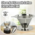 thumbnail image 2 of Pebbuoy Coffee Filter Cup Stainless Steel Coffee Filter Extraction Tool Paperless Slow Drip Coffee Filter for Home, 2 of 6