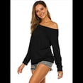 thumbnail image 4 of Blusa de Larga con Cuello y Hombros Descubiertos para Mujer Negro S, 4 of 8