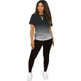 thumbnail image 4 of Dadaria 2 Piece Outfits for Women Pants Sets Plus Size GradientG Two piece Suit Short Sleeve Sport T Shirt Pants Black XXXXXL,Female, 4 of 9