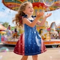 thumbnail image 5 of Splozh 4th of July Baby Girl Dress 1T 2T 3T 4T 5T 6T Summer Sleeveless Cute Patriotic Dress Baby Girl 4th of July Dress,Blue,3-4 Years, 5 of 6