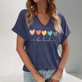 thumbnail image 2 of T-Shirts Stylés pour Femmes Manches Courtes Col en V Graphiques Polyvalents pour Usage Quotidien, 2 of 4