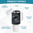 thumbnail image 4 of 40 Oz Car Handle Water Bottle Water Cup Water Bottle Water Jug Coffee Cup Travel Water Bottle Black Owl with Big Eyes, 4 of 8