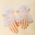 thumbnail image 3 of Un par de guantes de encaje negros góticos románticos, accesorio para Cosplay de Halloween, 2 piezas (blanco), 3 of 4