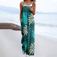 thumbnail image 2 of miqiqism Overalls for Women Summer Boho Floral Pants Loose Wide Leg Jumpsuits with Pockets Patchwork Bib Overalls Casual Lightweight Sweatpants,Green,Small, 2 of 6