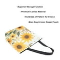 thumbnail image 3 of FORMRS Womens Canvas Tote Bag with Zipper Inner Pocket Shoulder Handbag, Beige Sunflowers, 3 of 7