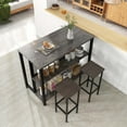 thumbnail image 5 of Costway 36" Tall 3-Tier Bar Table with Storage Metal Frame Adjustable Foot Pads Gray, 5 of 10