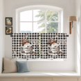 thumbnail image 3 of Coffee Gnomes Tier Curtains, Farmhouse Brown Bean Plaid Black Grey Light Filtering Kitchen Curtains, 2Pcs Rod Pocket Half Window Treatments Panels for Sink Cafe Cabinet Camper 27.5x24 Inches, 3 of 9