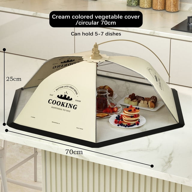 Ganfancp Crema Estilo Verano Vegetal Cubierta Mesa de Comedor Plegable Cubierta de Comida Casera Sobras de Comida y a Prueba de Moscas Nueva Cubierta Rebajas Flash Deals 1X Cubremoscas