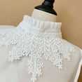 thumbnail image 6 of HeroNeo Women Elegant Sheer Organza False Collar Detachable Blouse Embroidery Leaves Lace Stand Ruffled Half Shirt Dickey Pullover Neck Cover, 6 of 16