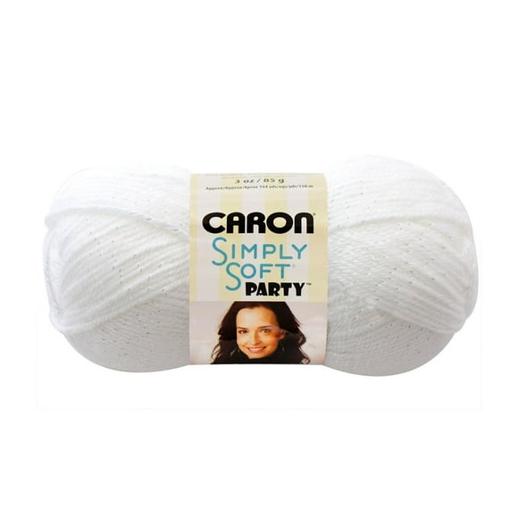 Caron® Simply Soft® Party™ Yarn, Acrylic #4 Medium, 3oz/85g, 164 Yards, Soft yarn, a hint of metallic