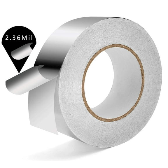 Industrial Grade Aluminum Foil Tape. 2.36 Mil x 2 Inches x 55 Yard. Perfect for Seal, Patch and Insulate Air Ducts , HVAC Pipe, Metal or Plastic Joint and Seams.