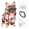 thumbnail image 3 of Goofa Abstract Red Polka Dot Pattern Small Dog Sweater Hoodies Pet Grey Hooded Soft Fleece Sweatshirts with Pocket Fall Winter Puppy Cat Sweaters Warm Clothes-X-Small, 3 of 8