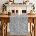 thumbnail image 2 of Grey Floral Short Table Runner 60 Inches Long, Abstract Art Flowers Traditional Cotton Linen Table Runners Dresser Scarves, Fabric Tabletop Scarf Furniture Cover for Home Dinner Party Decor 13"x60", 2 of 9