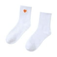 thumbnail image 4 of Yuanlong Womens Socks Ladies Fashion Plain Cute Heart Printed Mid Calf Socks Workout Sweat Absorbent Athletic Socks, 4 of 4