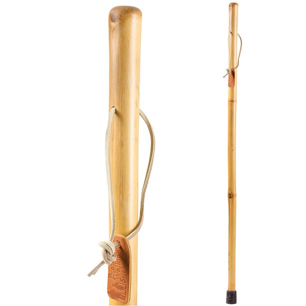 Brazos 48" Free Form Iron Bamboo Walking Stick, Natural