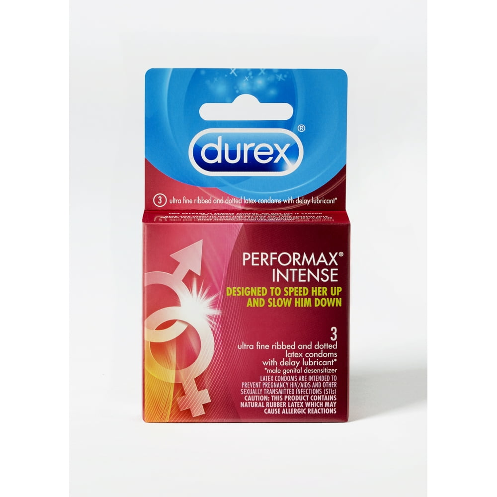 Durex Performax Intense Condoms, Ultra Fine, Ribbed, Dotted with Delay