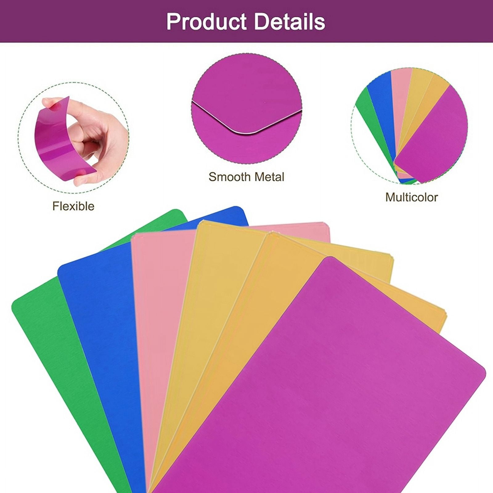 200Pcs Metal Business Card Blanks,1/64 INCH Thick 3.4x2 Inch Aluminum Laser-Engraving Materials Cards