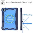 thumbnail image 3 of Dteck Kids Case for iPad Pro 11 inch 2024,Heavy Duty Silicone Case Hand Grip 360° Rotatable Stand Shockproof Kickstand Cover with Shoulder Strap for iPad 11-in. (M4) 2024,Navy/Blue, 3 of 8