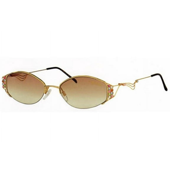 Caviar Colored Stones 1905 C 72  Womens  Gold Frame Brown Lens Sunglasses