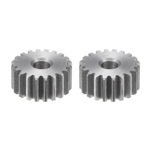 Unique Bargains Straight Spur Gear 12mm Inner Aperture 20T 1 Module 45# Steel Motor Gear, 2Pack