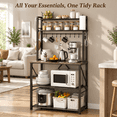Grey 25.9 Inch 5-Tier Bakers Rack with Storage for Kitchen Appliances ...