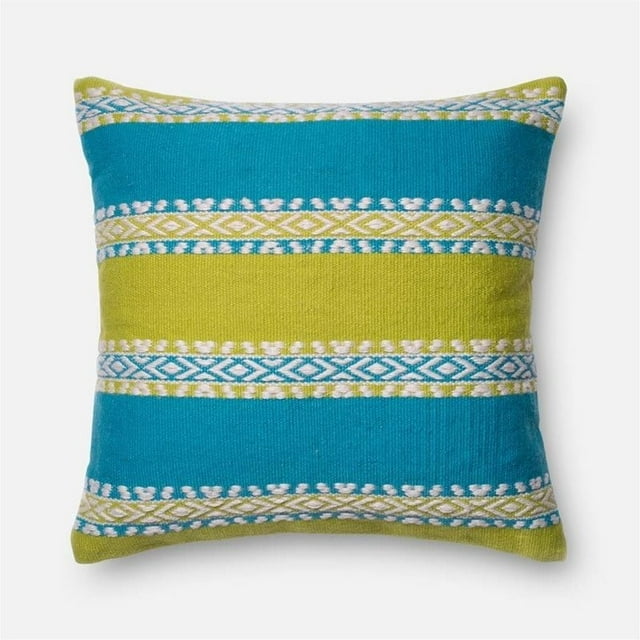 Loloi 1'10" x 1'10" Coussin en Poly Vert et Bleu
