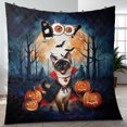 thumbnail image 4 of Happy Halloween Vampire Siamese BOO with Pumpkins Fun and Spooky Quilt Blanket Cat Lover Kitten Owner Gifts Cozy Comforter Throw Blanket - 00018, 4 of 5