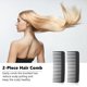 thumbnail image 3 of Peine de dientes anchos Peine grande para desenredar Cabello rizado Cabello húmedo y seco Sin mango Peine de champú para desenredar para mujeres gruesas y delgadas (black2pcs) JAMW Sencillez, 3 of 5