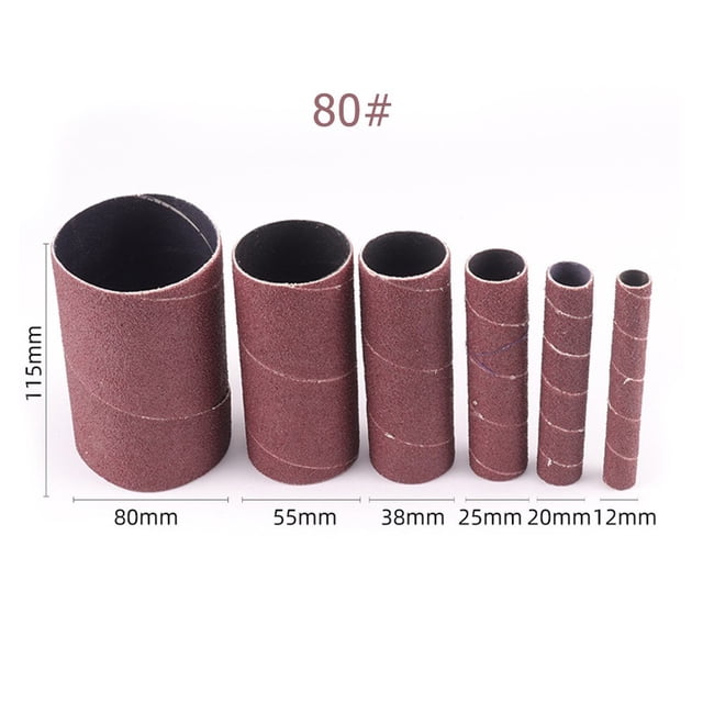 6 Pcs 4.5 Pouces kit de Manchons de Tambour de Ponçage Roues de Polissage 80