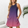 thumbnail image 4 of Levmjia Women's Summer Sleeveless Tank Dress Casual Gradient Color Block O Neck A Line Mini Dress with Side Pockets Loose Fit Stretchy Bodycon Sundress Daily Wear, 4 of 6