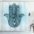 thumbnail image 1 of Ambesonne Hamsa Shower Curtain, Ornate Popular, 69"Wx70"L, Dark Blue Aqua, 1 of 3