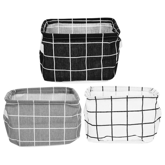 BRIGHTFUFU 3 unids de escritorio Almacenamiento Cesta de ropa Ropa Sundry Contenedor Organizador cosmético Cesta