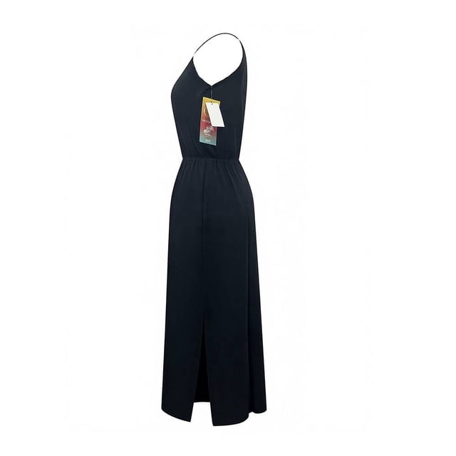 Ropa Playa Ocean Pacific para Mujer Vestido Largo Tirante Sin Manga Elastico Escote Negro Talla M