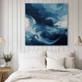 thumbnail image 4 of Blue Abstract Art Wall Art Painting on Canvas, Modern Waves Art Canvas Art Home Prints Wall Art Framed Modern Artwork for Living Room Bedroom Wall Decor 12x12in, 4 of 9