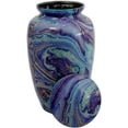 thumbnail image 3 of Aluminium Cremation Urn for Human Ashes Adult - Handcrafted Funeral Memorial Ash Storage Urn - Bag Included (Ocean Finish 3, 6.5" x 6.5" x 10.5"), 3 of 5