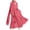 Hot Pink, variant on Girls Dresses Long Sleeve Muslim Dresses for Girls Girl's Amuslim Ramadan Festival Solid Color Long Sleeve V-Neck Dress Floating Three Layer Chiffon Girl's Clothing Elegant Dress,4-15 Years