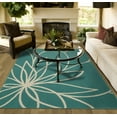 Garland Rug Grand Floral Indoor 8 ft. x 10 ft. Large Area Rug Teal