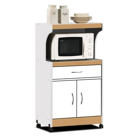 Hodedah HIK72 WHITE Microwave Cart - White