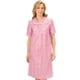 thumbnail image 2 of Bata de cuadros vichy para mujer, con detalles florales, cierre a presión y ribete de encaje, rosa, talla XXXL, 2 of 3