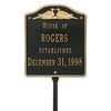 Whitehall Products 5109BG Standard Lawn Two Line Wedding Address Plaque, Black & Gold