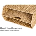 thumbnail image 2 of Hand-Woven Divided Magazine Basket, Rattan Magazine Holder, Natural Wicker Magazine Rack for Bathroom, Office, Water Hyacinth, 1 Pack, 2 of 9