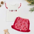 thumbnail image 2 of NOLDARES Toddler Baby Girl Clothes Summer Sleeveless Floral Print T Shirt Tops + Elastic Shorts Set Infant Casual Outfits(White,3-4 Years), 2 of 8