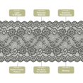 thumbnail image 3 of Uxcell 5.9 inch Wide Polyester Floral Pattern Lace Trim Ribbon for Sewing Making Dark Gray 5 Yard, 3 of 7