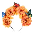 thumbnail image 1 of Diadema floral para fiesta de té, diadema con flores simuladas y mariposas, decoración para el tocado, 1 of 6